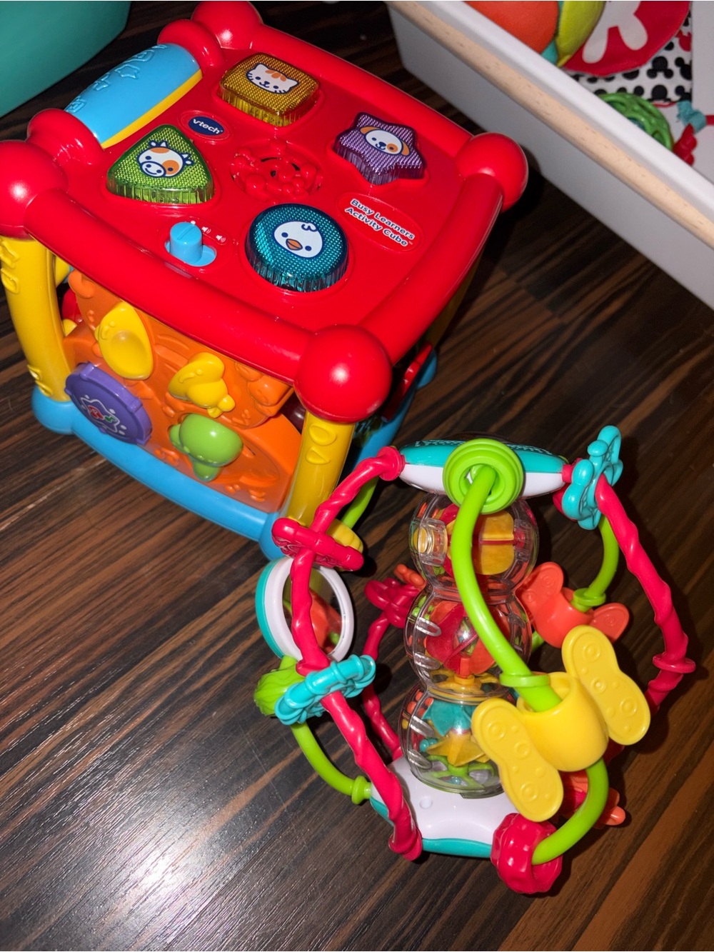 VTech Colorful Learning Activity Cube & Rattle Toy - Red/Multicolor
